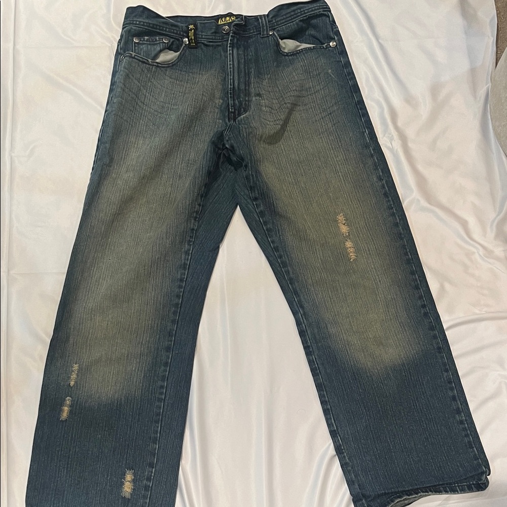 Kicks Relaxed Fit Distressed Black Jeans